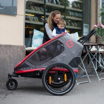 Remorque à vélo pas cher Hamax Outback One 1 Enfant - vert / noir – Image 2